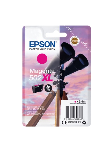 Epson Μελάνι Inkjet 502XL Magenta (C13T02W34010) (EPST02W340)