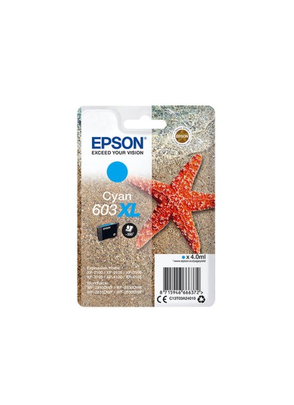 Epson Μελάνι Inkjet 603XL Cyan (C13T03A24010) (EPST03A240)