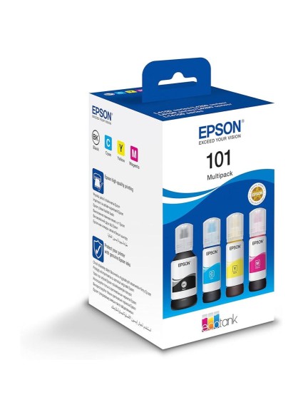 Epson 101 4 Inkjet Printer Cartridges Multipack Yellow / Cyan / Magenta / Black (C13T03V64A) (EPST03V64A)