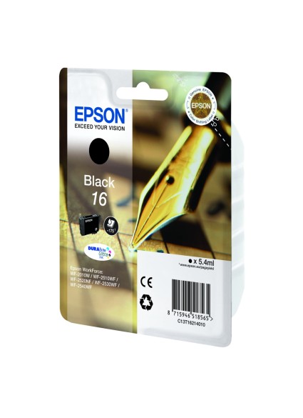 Epson Μελάνι Inkjet No.16 Black (C13T16214012) (EPST162140)