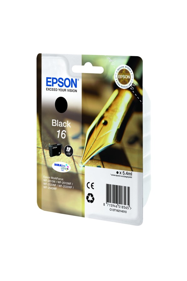 Epson Μελάνι Inkjet No.16 Black (C13T16214012) (EPST162140)