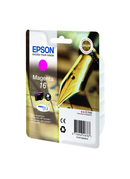 Epson Μελάνι Inkjet No.16 Magenta (C13T16234012) (EPST162340)