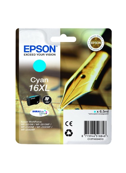 Epson Μελάνι Inkjet No.16 XL Cyan (C13T16324012) (EPST163240)