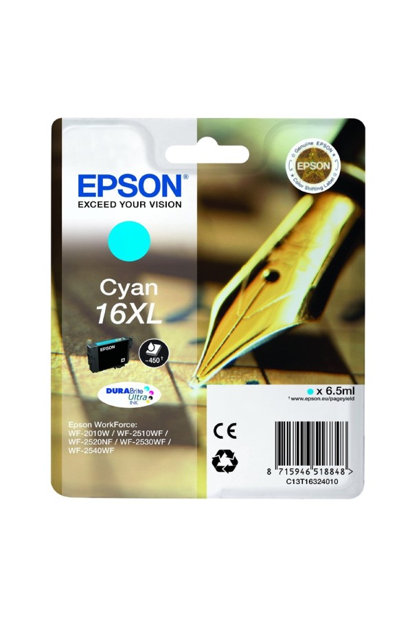 Epson Μελάνι Inkjet No.16 XL Cyan (C13T16324012) (EPST163240)