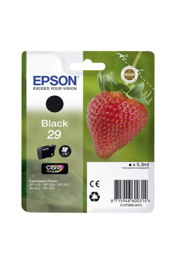 Epson Μελάνι Inkjet Series 29 Black (C13T29814012) (EPST298140)