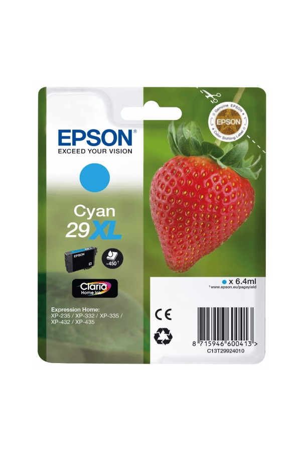 Epson Μελάνι Inkjet Series 29 Cyan XL (C13T29924012) (EPST299240)
