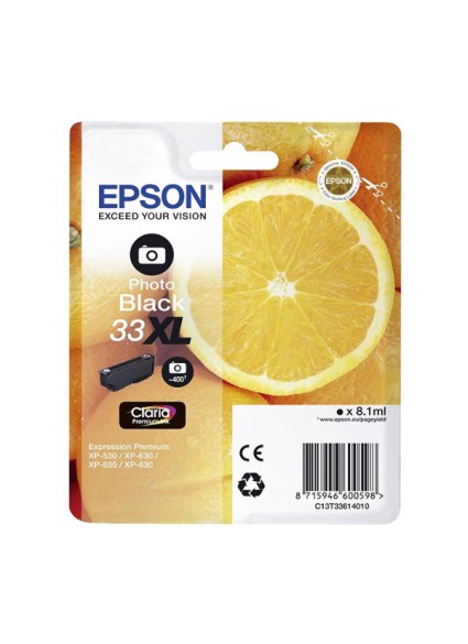 Epson Μελάνι Inkjet Series 33 Photo Black XL (C13T33614012) (EPST336140)