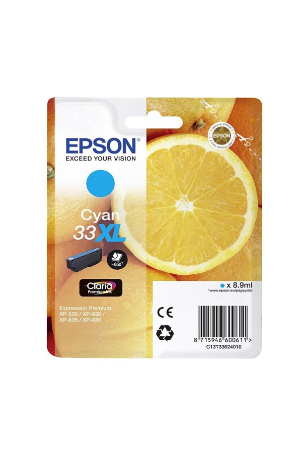 Epson Μελάνι Inkjet Series 33 Cyan XL (C13T33624012) (EPST336240)