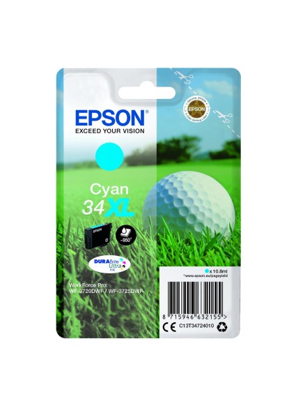 Epson Μελάνι Inkjet No.34XL Cyan (C13T34724010) (EPST347240)