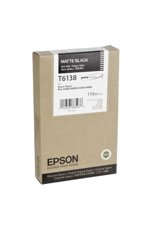 Epson Μελάνι Inkjet T6138 Matte Black (C13T613800) (EPST613800)