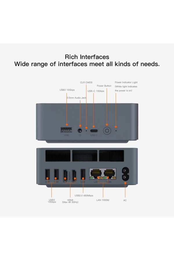 BEELINK mini PC EQR5, AMD 5650U, 16GB, 500GB M.2, Windows 11 Pro