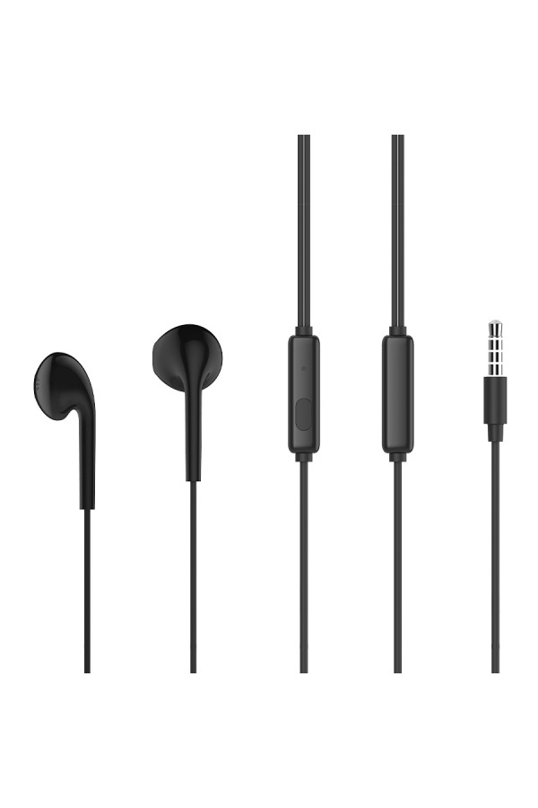 CELEBRAT earphones με μικρόφωνο G12, 3.5mm σύνδεση, Φ14.2mm, 1.2m, μαύρο
