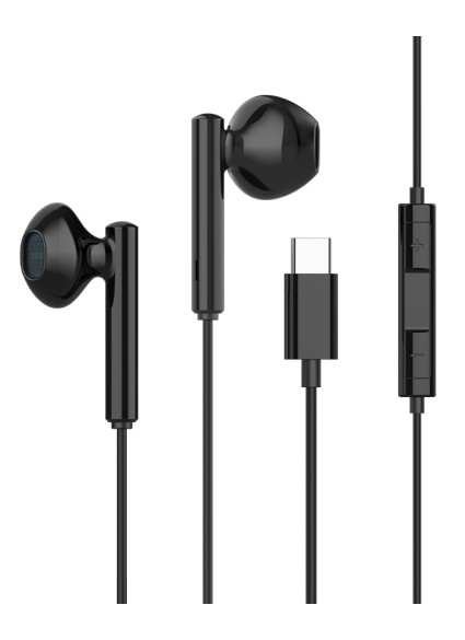 CELEBRAT earphones με μικρόφωνο G16, Type-C, 1.2m, μαύρα