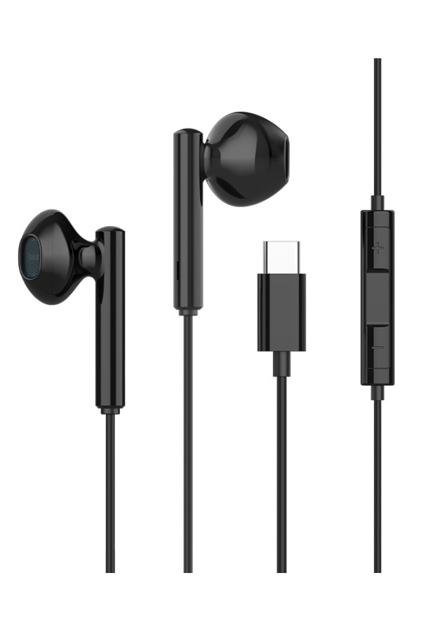 CELEBRAT earphones με μικρόφωνο G16, Type-C, 1.2m, μαύρα