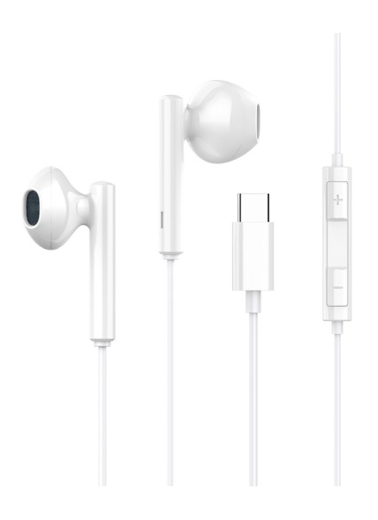 CELEBRAT earphones με μικρόφωνο G16, Type-C, 1.2m, λευκά