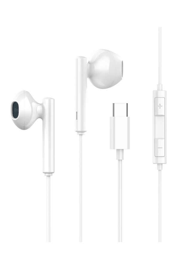 CELEBRAT earphones με μικρόφωνο G16, Type-C, 1.2m, λευκά