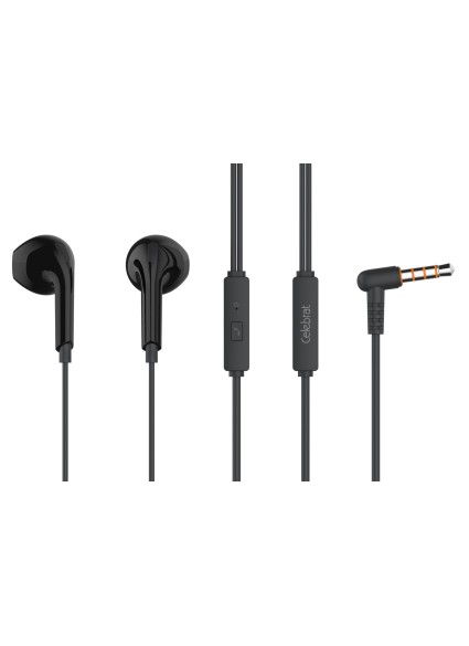 CELEBRAT earphones με μικρόφωνο G20, 3.5mm σύνδεση, Φ14mm, 1.2m, μαύρα