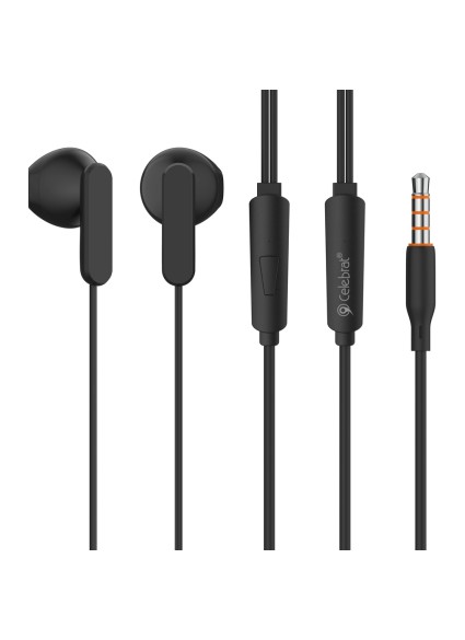 CELEBRAT earphones με μικρόφωνο G23, 3.5mm σύνδεση, Φ14mm, 1.2m, μαύρα