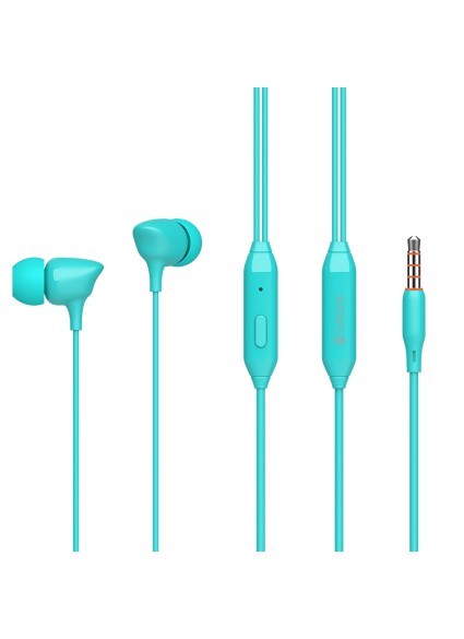 CELEBRAT earphones με μικρόφωνο G7, 3.5mm σύνδεση, Φ10mm, 1.2m, μπλε