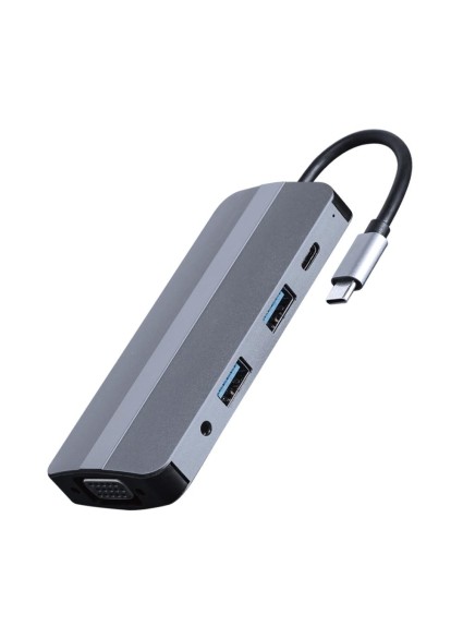 Gembird USB-C Docking Station με HDMI 4K PD Γκρι (A-CM-COMBO8-02) (GEMA-CM-COMBO8-02)