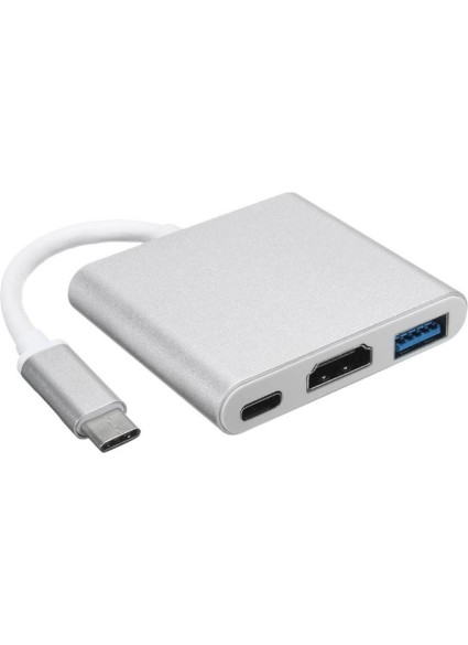 Gembird USB-C Docking Station με HDMI 4K PD Ασημί (A-CM-HDMIF-02-SV) (GEMA-CM-HDMIF-02-SV)