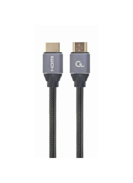 Gembird HDMI 2.0 Braided Cable HDMI male - HDMI male 1m Ασημί (CCBP-HDMI-1M) (GEMCCBP-HDMI-1M)