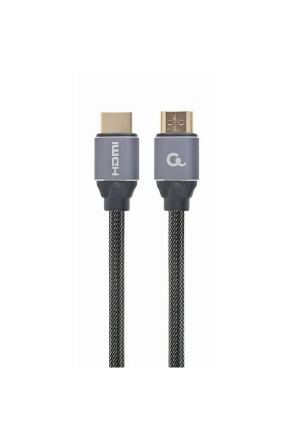 Gembird HDMI 2.0 Braided Cable HDMI male - HDMI male 1m Ασημί (CCBP-HDMI-1M) (GEMCCBP-HDMI-1M)