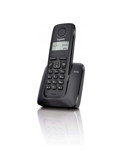 Gigaset A116 Ασύρματο Τηλέφωνο Μαύρο (GGSA116-BK)