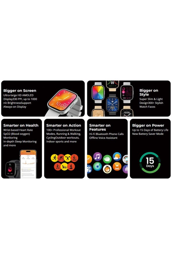 ZEBLAZE smartwatch GTS 3 Plus, heart rate, 2.15