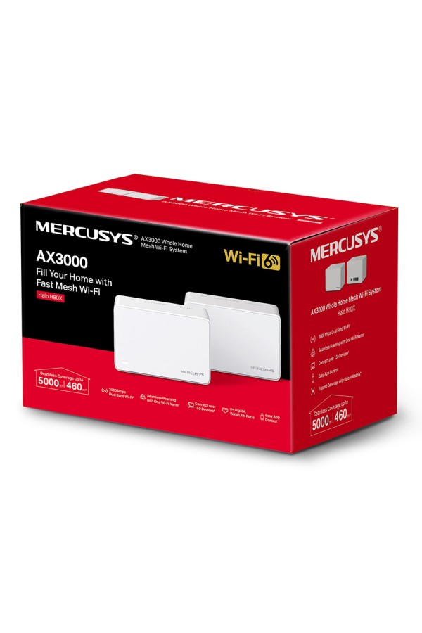 MERCUSYS Mesh Wi-Fi 6 System Halo H80X, 3Gbps Dual Band, 2τμχ, Ver. 1.0