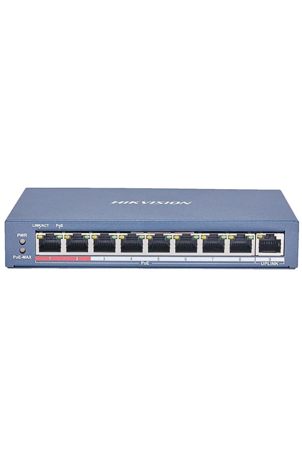 Hikvision 9 Port Unmanaged PoE Switch L2 Series (DS-3E0109P-E(C)) (HKVDS-3E0109P-EC)