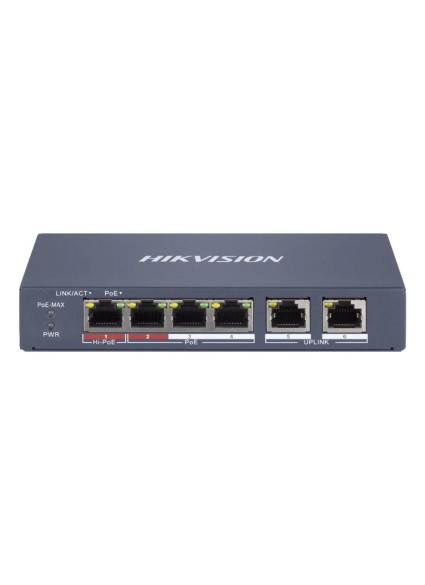 Hikvision 6 Port Smart Managed 100Mbps PoE Switch EI Series (DS-3E1106HP-EI) (HKVDS-3E1106HP-EI)