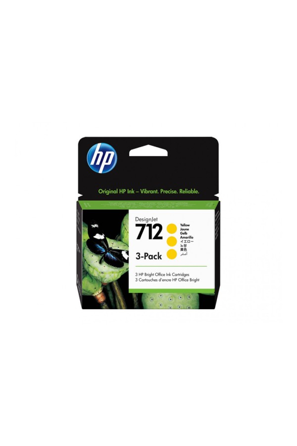 HP Μελάνι Inkjet No.712 Yellow 3-Pack (3ED79A) (HP3ED79A)