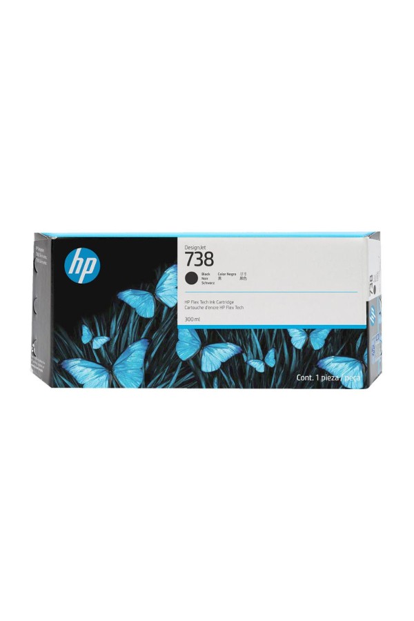 HP Μελάνι Inkjet No.738 300-ML Black DesignJet (498N8A) (HP498N8A)