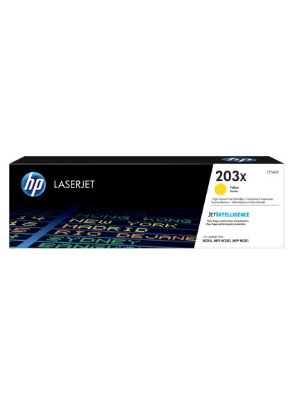 HP 203X LaserJet HC Yellow Toner (2.5k) (CF542X) (HPCF542X)