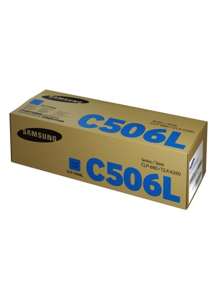 Samsung CLT-C506L High Yield Cyan Toner Cartridge (SU038A) (HPCLTC506L)