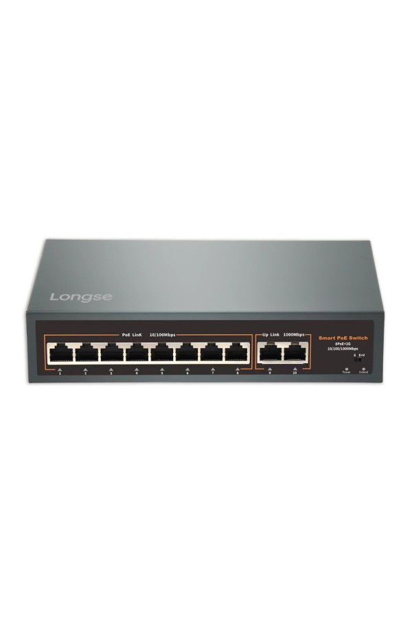 LONGSE PoE switch HT82GA με 8x LAN & 2x WAN θύρες, 10/100/1000Mbps