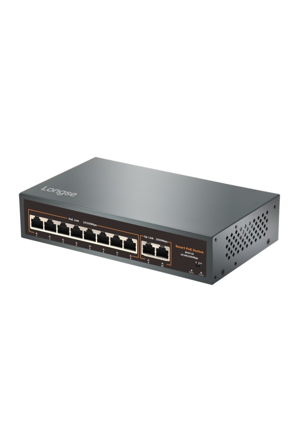 LONGSE PoE switch HT82GA με 8x LAN & 2x WAN θύρες, 10/100/1000Mbps