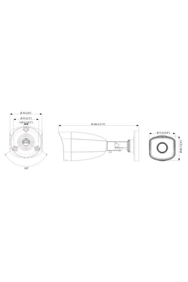 HIKVISION HIWATCH IP κάμερα HWI-B121H, POE, 2.8mm, 2MP, IP67