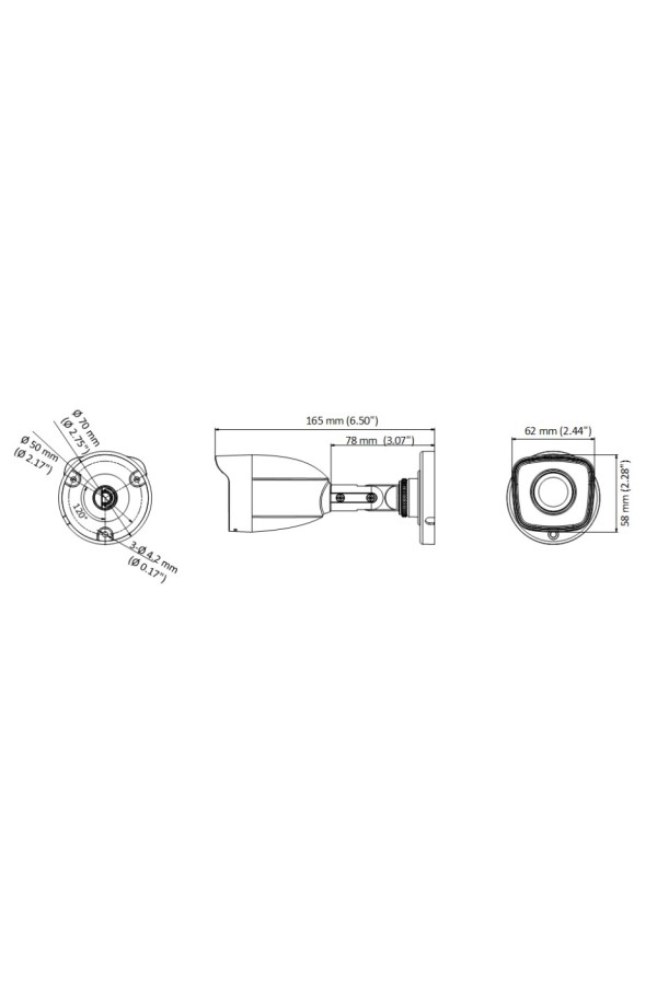 HIKVISION HIWATCH υβριδική κάμερα HWT-B150-M, 2.8mm, 5MP, IP66, IR 20m