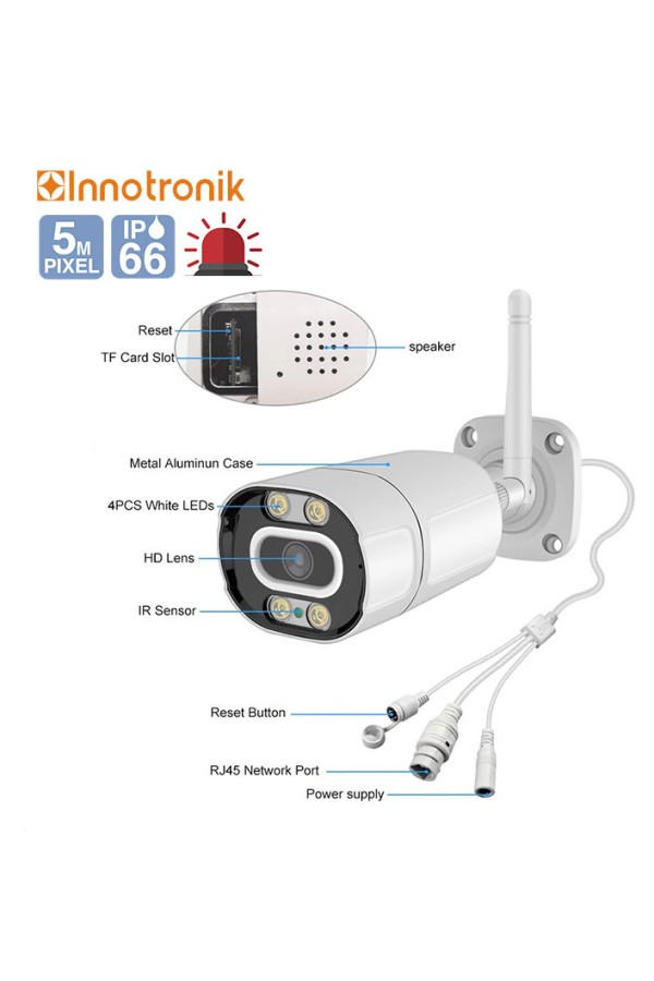 INNOTRONIK security camera τύπου Bullet ICS-B30, 5MP, WiFi, IP66