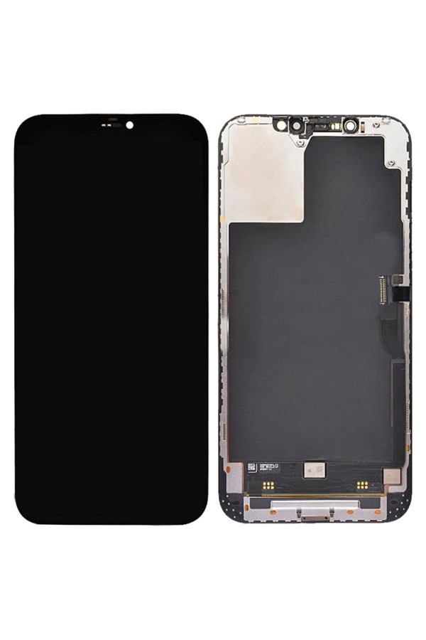 TW INCELL LCD για iPhone 12 Pro Max, camera-sensor ring, earmesh, μαύρη