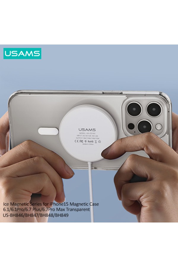 USAMS θήκη Ice Magnet US-BH848 για iPhone 15 Plus, διάφανη
