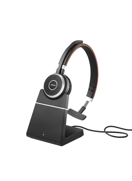 Jabra Evolve 65 SE Mono MS Wireless On Ear Headset with Charging Stand  (6593-833-399) (JAB6593-833-399)
