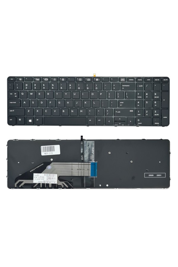 Πληκτρολόγιο για HP ProBook 650 G2 KEY-115 με backlight, μαύρο