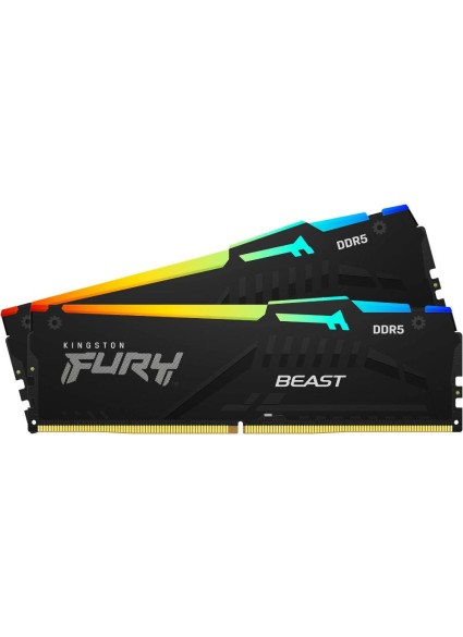 Kingston RAM FURY Beast RGB 32 GB (2 x 16 GB Kit) DDR5 5600 DIMM CL40 (KF556C40BBAK2-32) (KINKF556C40BBAK2-32)