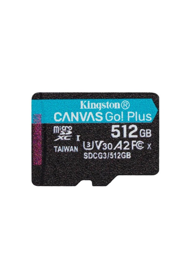 Kingston Canvas Go Plus microSDXC 512GB Class 10 U3 V30 A2 UHS-I (SDCG3/512GB) (KINSDCG3-512GB)