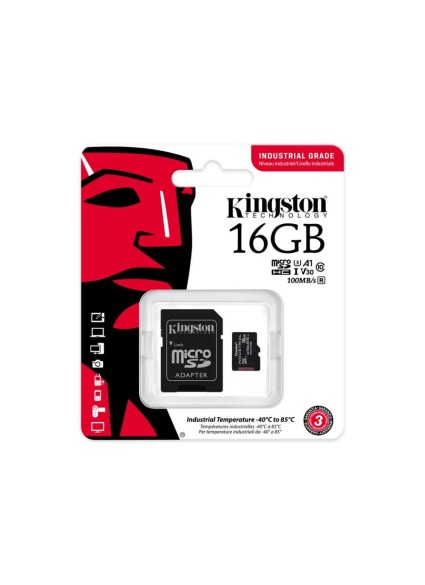 Kingston Industrial flash memory card 16 GB microSDHC UHS I (SDCIT2/16GB) (KINSDCIT2-16GB)