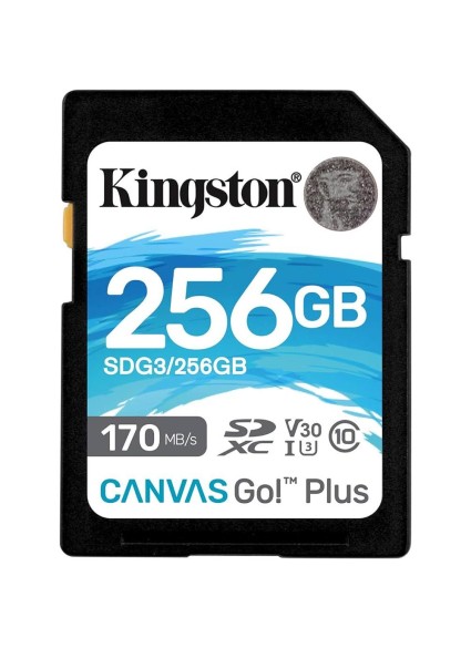 Kingston Canvas Go Plus SDXC 256GB Class 10 U3 V30 UHS-I (SDG3/256GB) (KINSDG3-256GB)