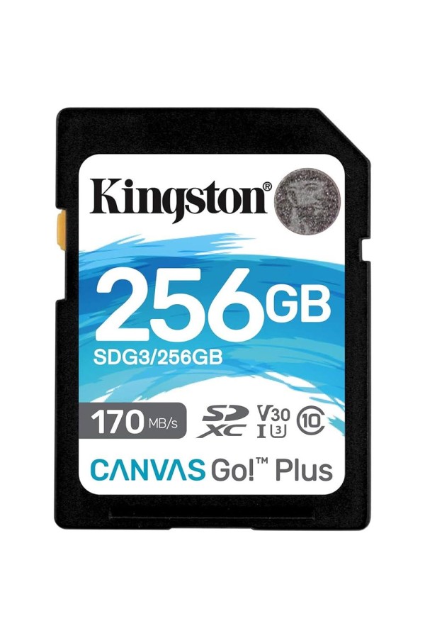 Kingston Canvas Go Plus SDXC 256GB Class 10 U3 V30 UHS-I (SDG3/256GB) (KINSDG3-256GB)